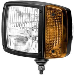 Priekinis žibintas halogeninis, dešinysis stačiakampis, 12V, skaidrus/gintarinis, užsukamas, Hella 1SA996120051