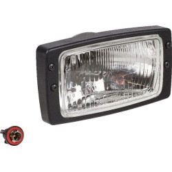 Priekinis žibintas halogeninis, stačiakampis, 12/24V, skaidrus, užsukamas, 182x94x102mm, Hella 1AB006213027