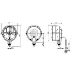 Priekinis žibintas halogeninis, šešiakampis, 12V, 177x120x166mm, Cobo 1084939