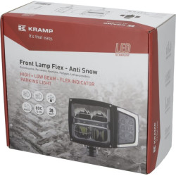 Priekiniai žibintai LED, 38W, stačiakampiai, 12-24V, 229x150x80mm, šildomi, tolimosios/artimosios šviesos, lankstus apsauga nuo 
