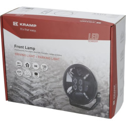 Priekiniai žibintai LED, 120W, apvalūs, 9-36V, Ø218mm, dienos žibintai, dvigubi parkavimo žibintai, Kramp LA80041