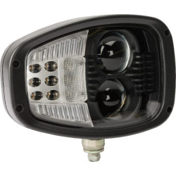 LED priekiniai žibintai, dešinysis aukštas, 22/32W, stačiakampis, 12-24V, 240x127x164mm, Deutsch 6 kontaktų, šildomas, tolimosio