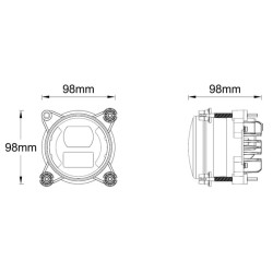 Priekiniai žibintai LED, 30/5W, apvalūs, 10-30V, Ø90mm, artimosios šviesos, gabaritinis žibintas, H9 jungtis, Kramp LA80092