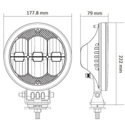 LED žibintas, apvalus, 177xKramp LA80025