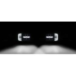 Priekiniai žibintai LED, stačiakampiai, 12/24V, 220x197,2x80,5 mm, šildomi, tolimosios / artimosios šviesos, apsauga nuo sniego,