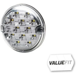 Atbulinės eigos žibintas LED, apvalus, 10/30 V, skaidrus, užsukamas, Ø 95 mm, 17 šviesos diodų, Hella 2ZR357028041