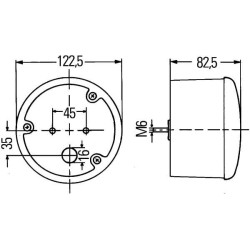 Atbulinės eigos žibintas apvalus, 12/24V, baltas, užsukamas, Ø 122,5 mm, Hella 2ZR964169031