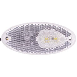 Žymeklis LED, 0,60 W, ovalus, 24 V, skaidrus, užsukamas, 2 šviesos diodai, Hella 2PG964295111