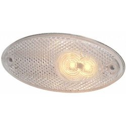Žymeklis LED, 0,60 W, ovalus, 24 V, skaidrus, užsukamas, 2 šviesos diodai, Hella 2PG964295111