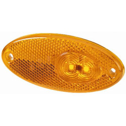 Šviesos diodas, 0,50 W, ovalus, 12 V, geltonas, užsukamas, 101,6 x 45 mm, 2 šviesos diodai, Hella 2PS964295061