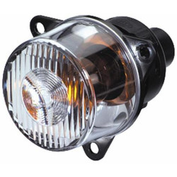 Indikacinė lemputė 21W, apvali, 12/24V, gintarinė/skaidri, užsukama, Ø 55mm, Hella 2BA008221001