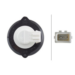 Indikacinė lemputė 21W, apvali, 12V, skaidri/geltona, korpusas: sidabrinis, užsukamas, Ø 66mm AMP kištukas, Hella 2BA009001201