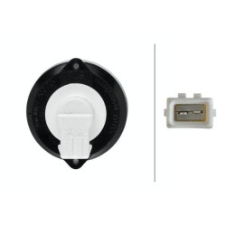Indikatoriaus lemputė 21W, apvali, 12V, geltona/pilka, korpusas: sidabrinis, užsukamas, Ø 66mm AMP kištukas, Hella 2BA009001191