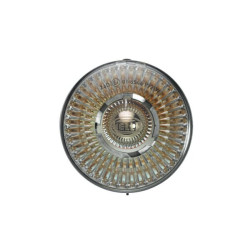 Indikatoriaus lemputė 21W, apvali, 12V, geltona/pilka, korpusas: sidabrinis, užsukamas, Ø 66mm AMP kištukas, Hella 2BA009001191
