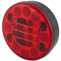 Stabdžių žibintas LED, apvalus, 10/30 V, raudonas, užsukamas, Ø 122 mm, 24 šviesos diodai, Hella ValueFit 2SB357027011