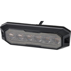 Mirksi įspėjamoji lemputė / priekinės padėties šviesos diodas, stačiakampis, 12/24V, oranžinė/balta, 129x41x14mm, 12/42 LED, Kra