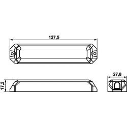 Įspėjamųjų lempučių rinkinys, Strobe tipo, 12/24V, gintaras, 6 LED, Horizontalus, Aliuminio korpusas, Hella 2XD012160851