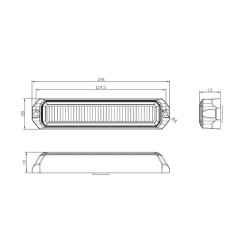 Įspėjamoji lemputė LED, 18W, 12-24V, gintarinė, užsukama, 128x28x19mm, 6 LED, Kramp LA20014
