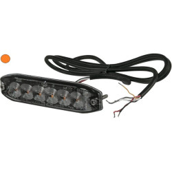 Mirksi įspėjamoji lemputė, gintarinė, 6 LED LA20076