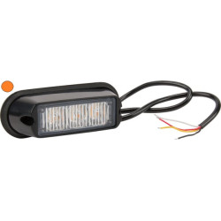 Įspėjamoji lemputė LED, 6W, 12-24V, gintarinė, užsukama, 106x34x30mm, 3 LED, Kramp LA20009
