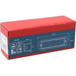 Įspėjamoji lemputė LED, 12W, 12-24V, gintarinė, užsukama, 132x34x30mm, 4 šviesos diodai, Kramp LA20011