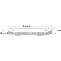 Šviesos juosta LED, 12-24V, gintarinė, magnetinė, 365x173x47mm, 42 LED, Kramp LA20008