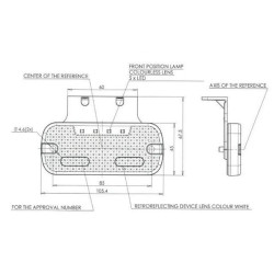 Žymeklis LED, stačiakampis, 12-24V, 105,4x45x11,8 mm, Jaeger, Kramp LA30101