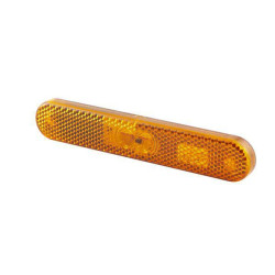 Šviesos diodas, 0,50 W, stačiakampis, 12 V, geltonas, korpusas: oranžinis, užsukamas, 134,9 x 9,5 x 23,4 mm AMP kištukas, 2 švie
