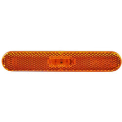 Šviesos diodas, 0,50 W, stačiakampis, 12 V, geltonas, korpusas: oranžinis, užsukamas, 134,9 x 9,5 x 23,4 mm AMP kištukas, 2 švie