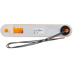 Šviesos diodas, 0,50 W, stačiakampis, 12 V, geltonas, korpusas: oranžinis, užsukamas, 134,9 x 9,5 x 23,4 mm AMP kištukas, 2 švie