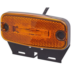 Žymeklis LED, stačiakampis, 24 V, gintaras, užsukamas, 2 šviesos diodai, Hella 2PS345600071