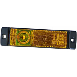 Žymeklis 0,50 W, stačiakampis, 12 V, gintaro spalvos, užsukamas, 130x32x1 LED, Hella 2PS008645011