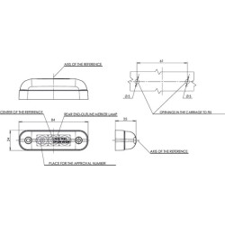 Žymeklis LED, stačiakampis, 12/24V, skaidrus, užsukamas, 84x25x24mm, Waś 1400690810