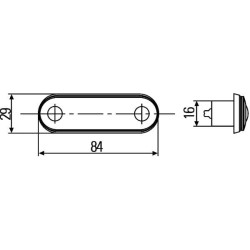 Šviesos diodas, 0,50 W, stačiakampis, 12/24 V, baltas, užsukamas, 84x2 šviesos diodai, Hella 2XT959510427