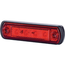 Žymeklis LED, 0,5/1W, stačiakampis, 12/24V, raudonas, 82x31x15mm, 4 šviesos diodai, gopart LA35058