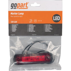 Žymeklis LED, 0,5/1W, stačiakampis, 12/24V, raudonas, 82x31x15mm, 4 šviesos diodai, gopart LA35058
