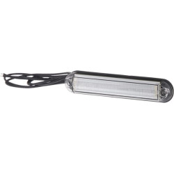 Šviesos diodas, 0.3/1.3W, stačiakampis, 12-24V, baltas, 133.8x26.8x14.4mm, 6 LED, Kramp LA103160