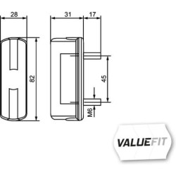 Valstybinio numerio apšvietimas, 12-24V, Hella 2KA357014001