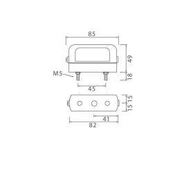 Valstybinio numerio apšvietimas 5W, stačiakampis, 12V, juodas, užsukamas, 85x49mm, Regpoint I by Aspöck 261200007
