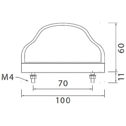 Valstybinio numerio apšvietimas 5W, stačiakampis, 12V, skaidrus, užsukamas, 100x57x60mm, Aspöck 363209017