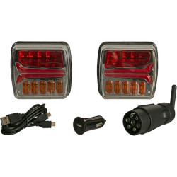 Belaidžio apšvietimo rinkinys LED, kvadratinis, 12V, ličio jonų, magnetinis, 110x103, 7 kontaktų kištukas, Kramp LA60035