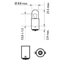 Lemputė T4W 24V 4W BA9s Philips GL13929B2