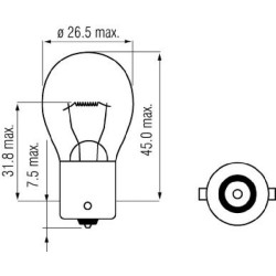 Lemputė S25 24V 18W BA15s Kramp B2459