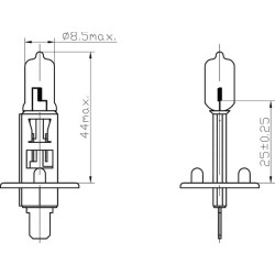 Lemputė Halogen H1 24V 70W P14.5s Kramp B2424