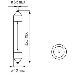 Lemputė 12V 3W SV6 Kramp B1253