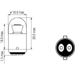 Lemputė R5W 24V 5W BA15d Kramp B2440
