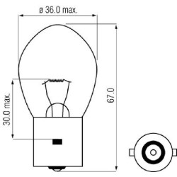 Lemputė B11 12V 35W BA20s Kramp B1263