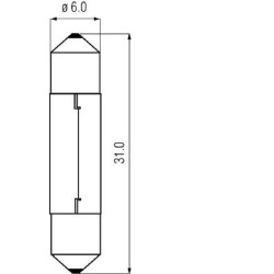 Lemputė 24V 3W SV6 Kramp B2458
