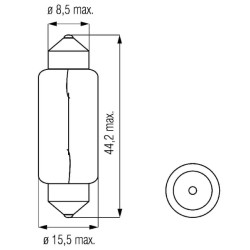Lemputė 12V 15W SV8.5 Kramp B1237