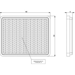 Atšvaitas, raudonas, kvadratinis LA75012